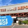 Esterno di un negozio Home Depot con cartelli promozionali sulle offerte