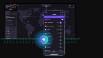 스마트폰 화면에 표시된 Proton VPN 앱