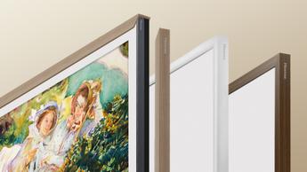 Hisense Canvas TV 55-inch TV showing different variations of frame