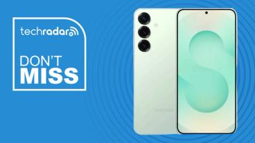 O smartphone Samsung Galaxy S25 exibido sobre um fundo azul com as palavras 'Não perca'