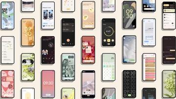 Android 12-logotyp på en smarttelefonskärm