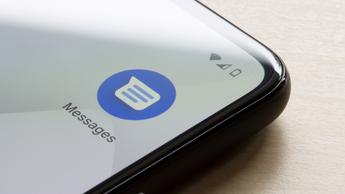 A close up of the Google Messages app logo on a smart phone