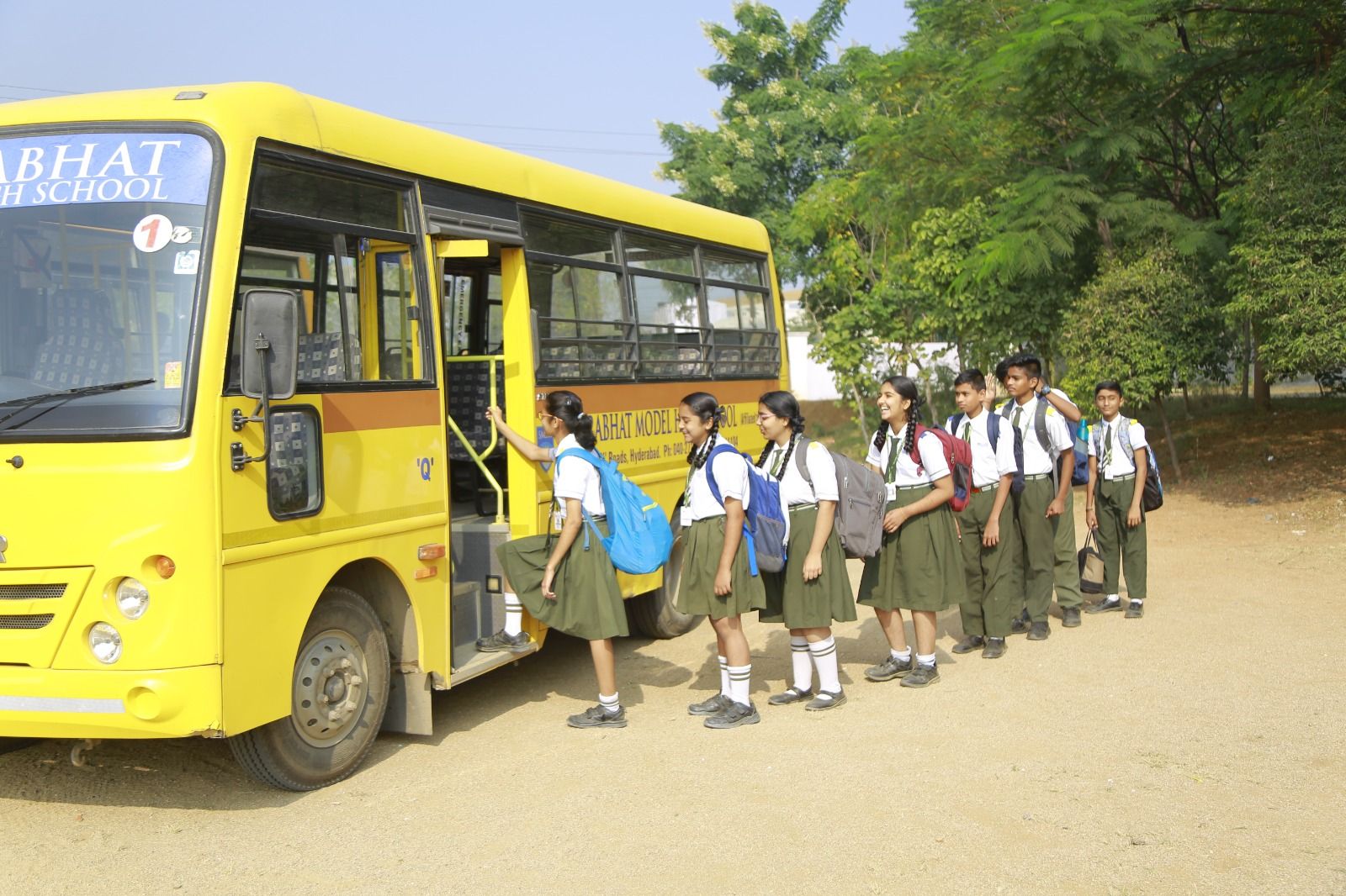 Middle school students at Suprabhat Model High School