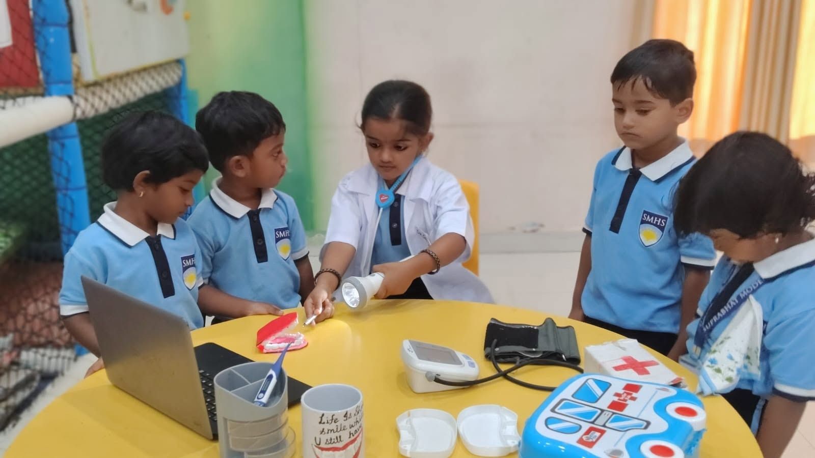 Students in science laboratory