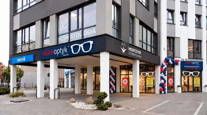 Wizualizacja fasady salonu VISIONOPTYK Toruń