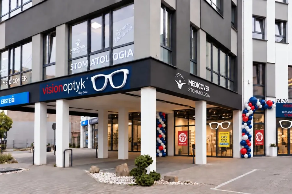 Wizualizacja fasady salonu VisionOptyk Toruń