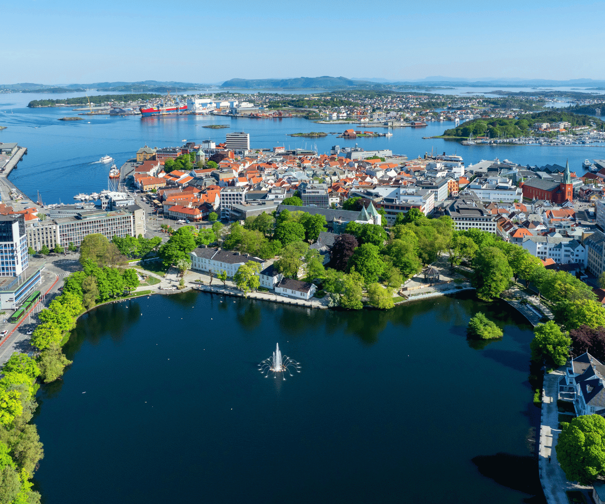 flyfoto av stavanger by