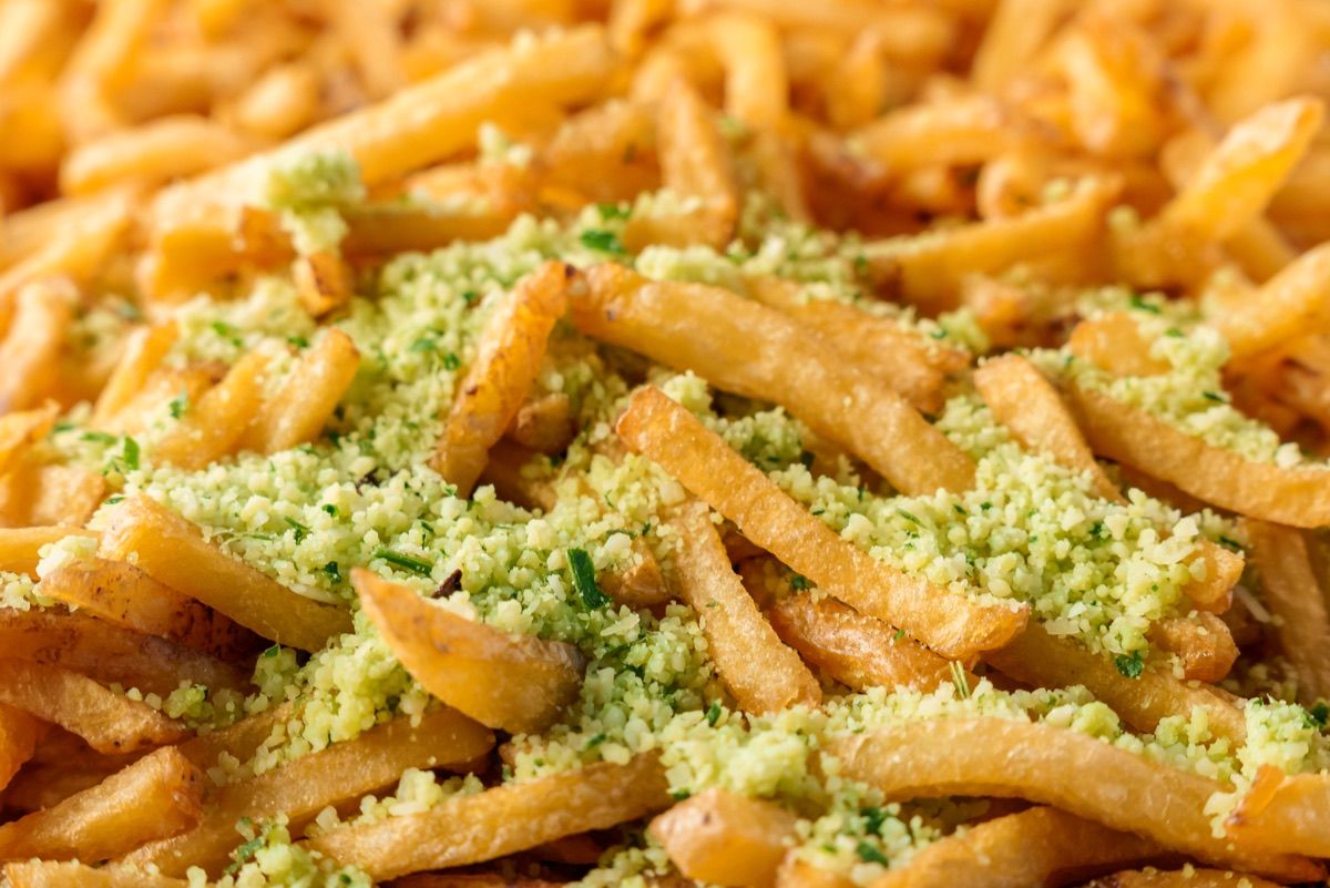 Trippelkokte fries med urter