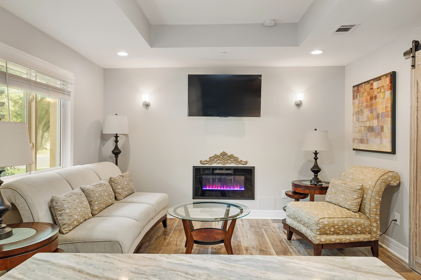 Furnished living area in a rental home
