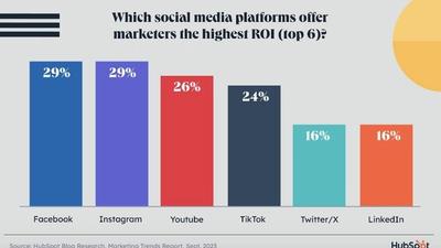 A visual representation comparing social media platforms by their return on investment (ROI), highlighting the platforms with the highest ROI for businesses.