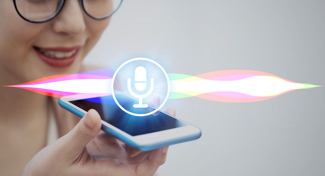 Voice search optimization with smart device and long-tail keyword example.