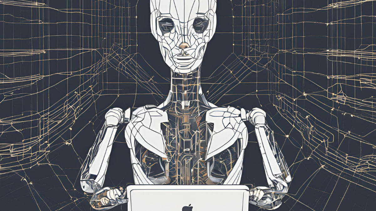 AI Agent In front of Macbook Pro