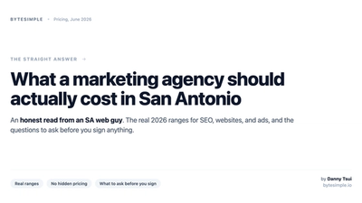 What a marketing agency should actually cost in San Antonio in 2026