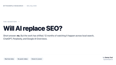 Will AI replace SEO? 12 months of watching it happen — ByteSimple research, May 2026