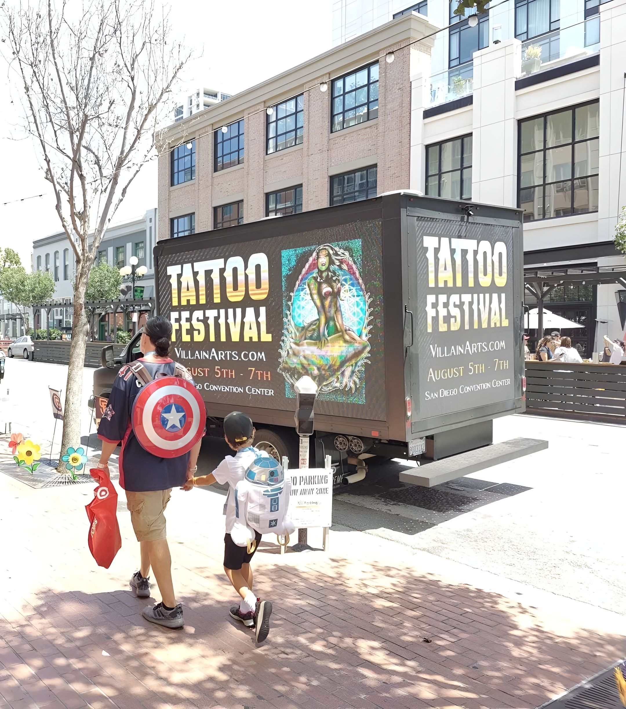 Mobile digital billboard circling a local tattoo festival