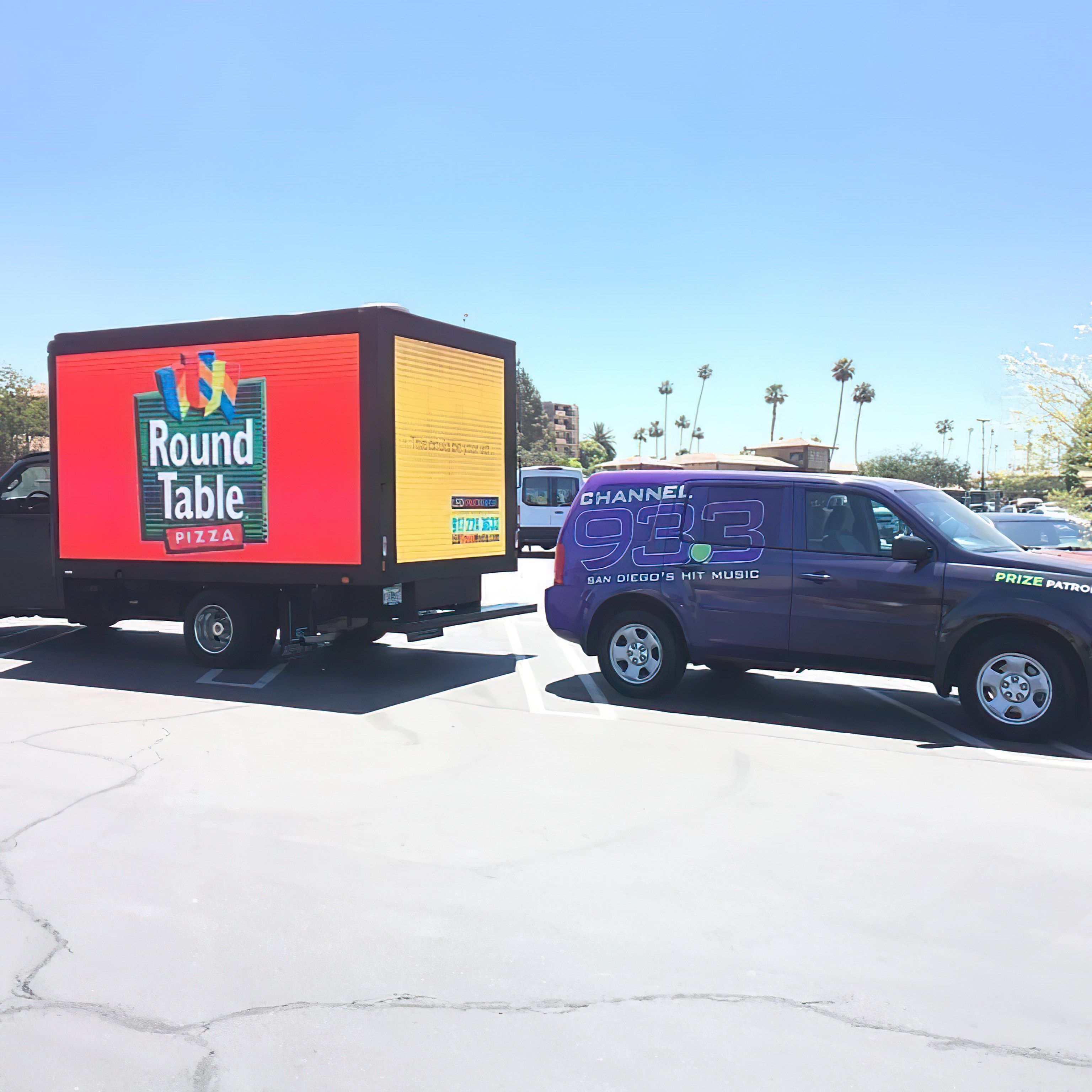 Digital billboard truck used for parking lot advertising