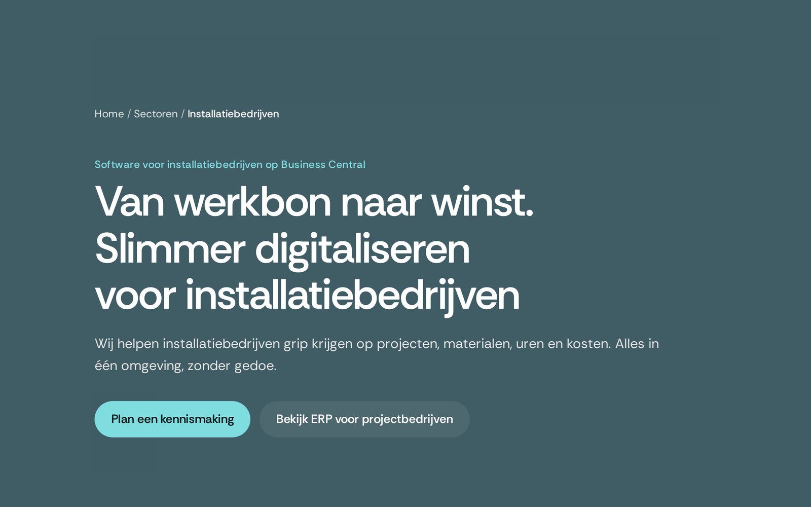 The De Saak sector page for installation companies