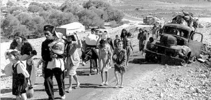 1948년 시오니스트 군대에 의해 학살되고 쫓겨나는 팔레스타인 사람들