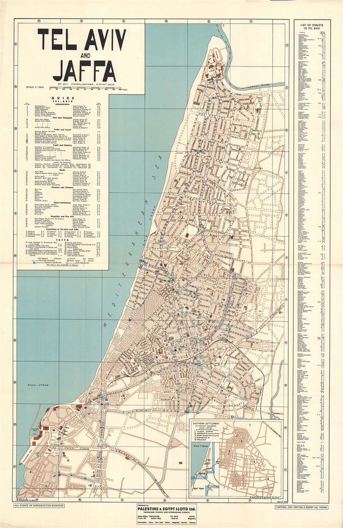 1936년 텔아비브와 야파 지도