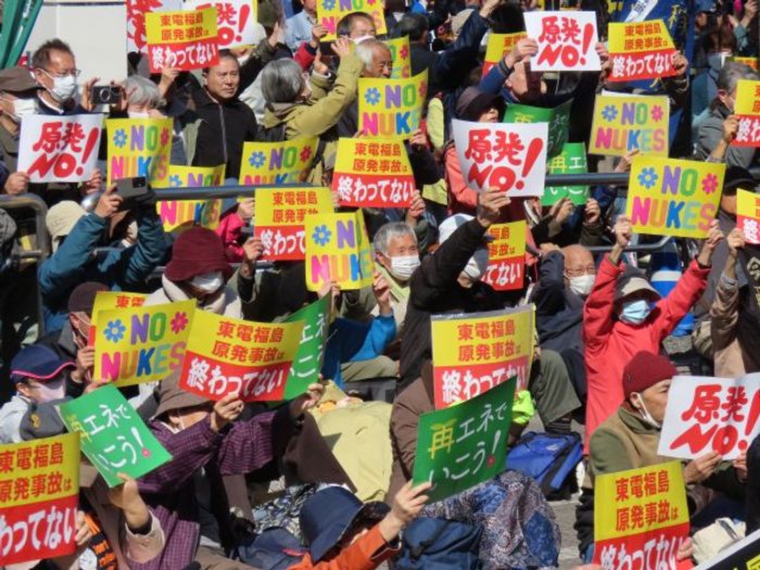 3월 7일 도쿄 시부야 요요기공원에서 열린 「말하자 원전 3·7 전국 집회」