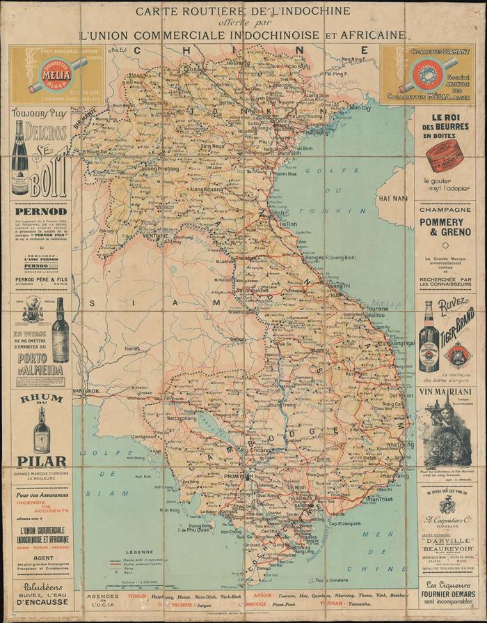 인도차이나 및 아프리카 무역  연합에서 제작한 1928년 지도