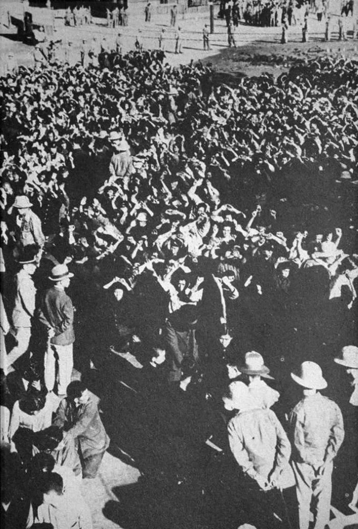 1947년 철도노동자들의 파업 모습