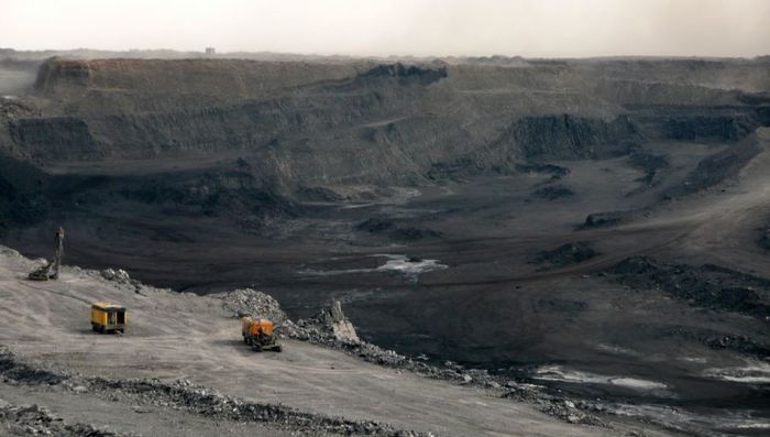 몽골의 석탄 채굴 현장