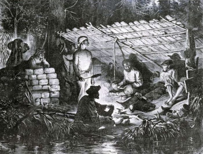 하퍼스 위클리, 「루이지애나의 늪에 숨어있는 흑인들」, 1873년 5월 10일, New York Public Library