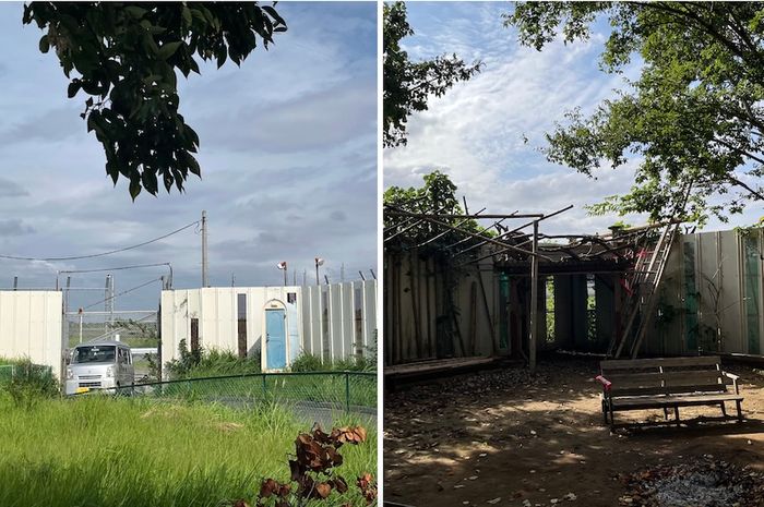 (좌) 펜션을 둘러싼 울타리, (우) 한켠의 망루