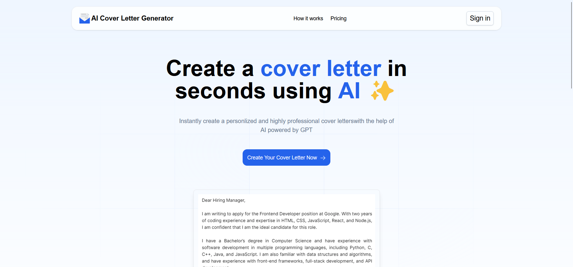 AI-Anschreiben-Generator