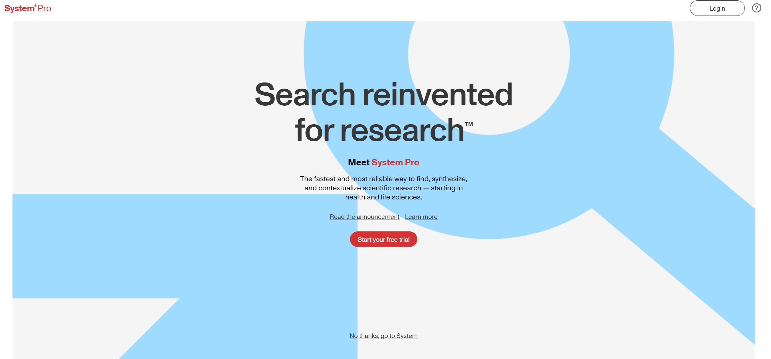 System Pro  Search reinvented for research