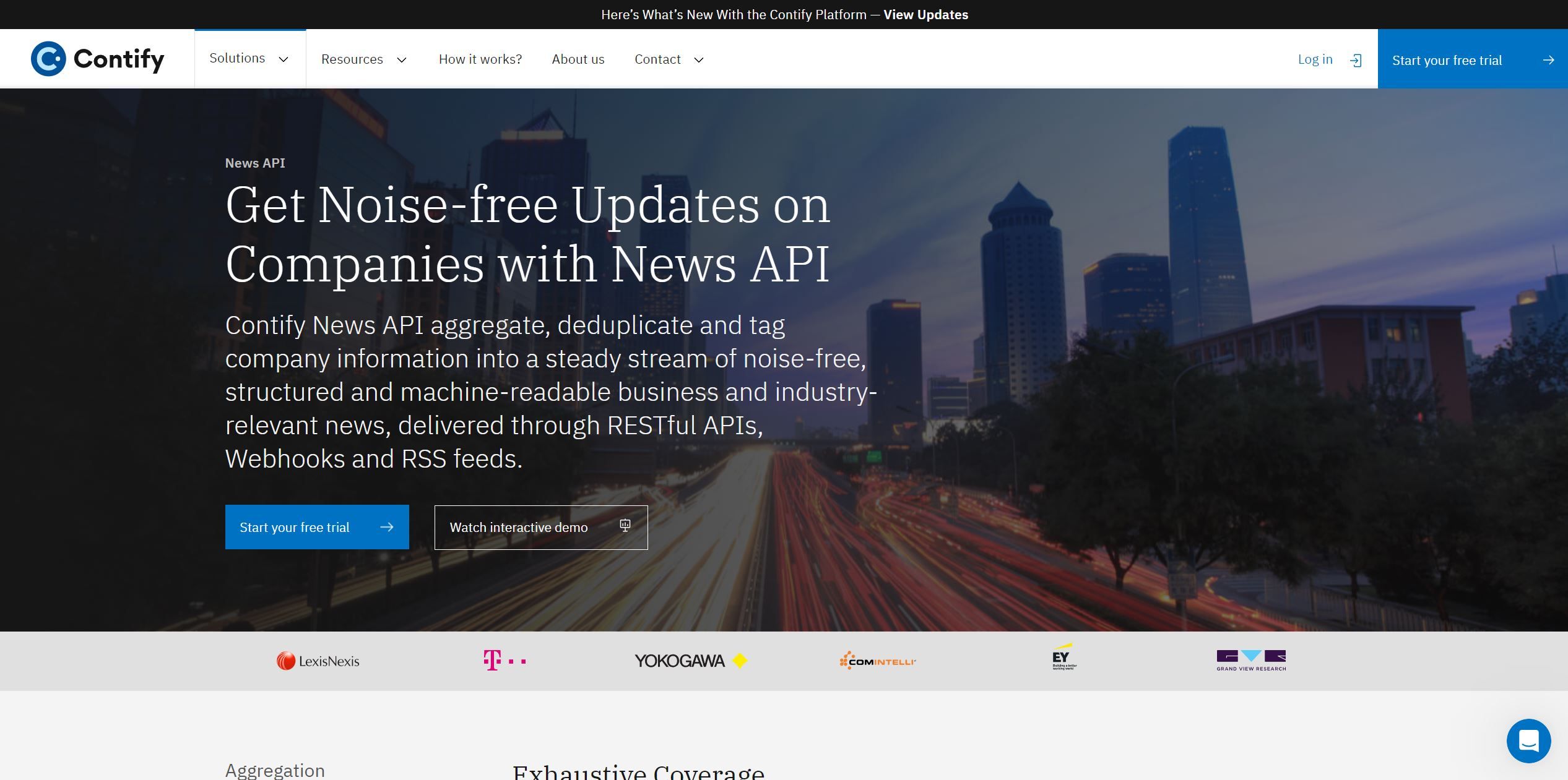 Contify أخبار API