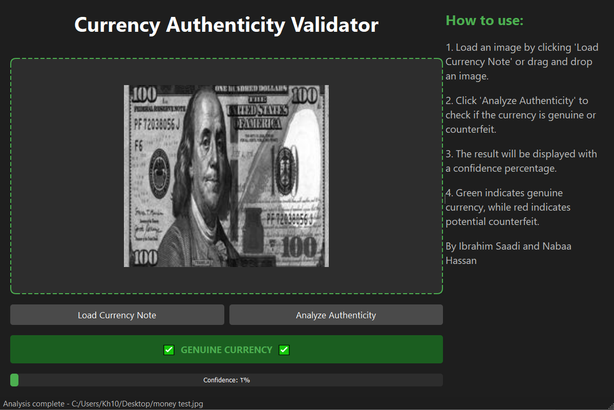 Counterfeit Currency Detector