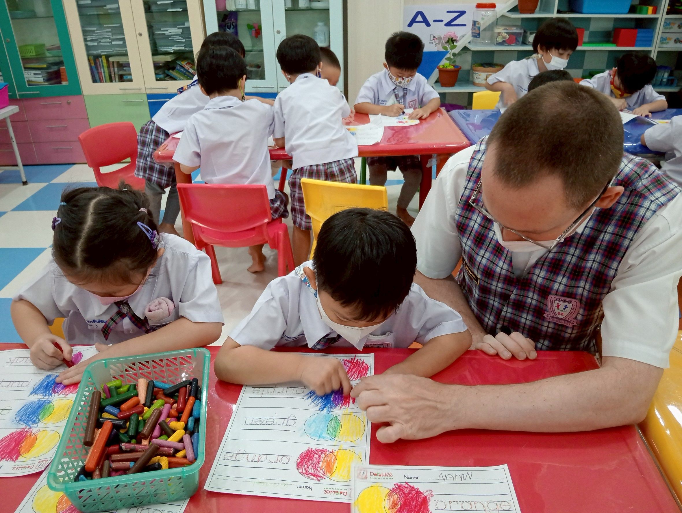 Children learning joyfully at Darawee Kindergarten