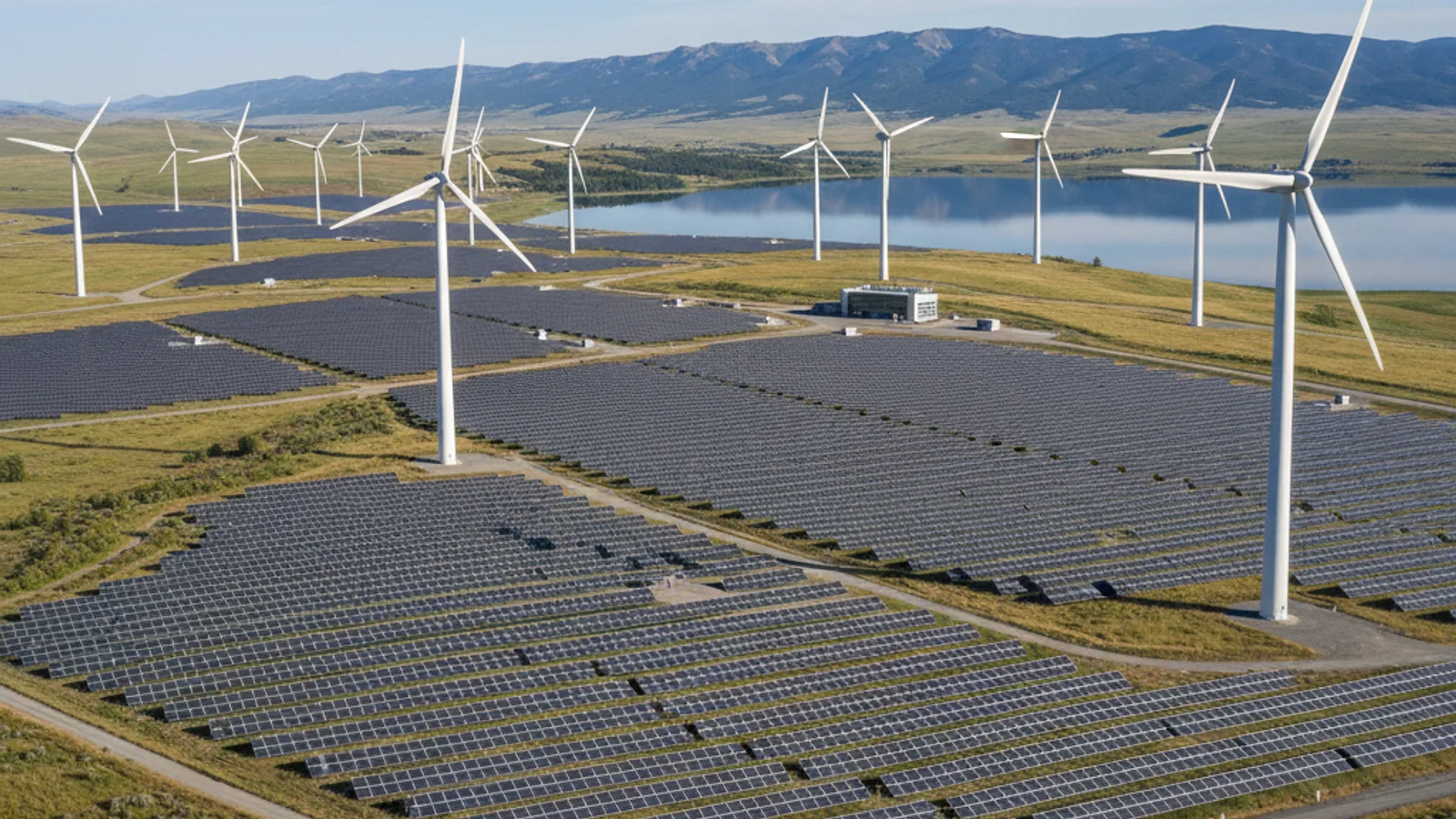 Photovoltaikanlage mit Windrädern