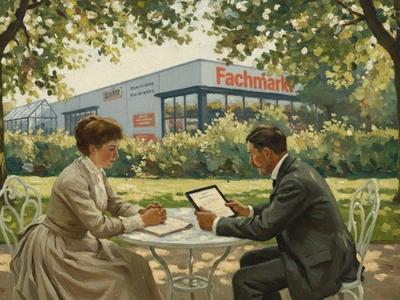 Päarchen im Park vor Baumarkt