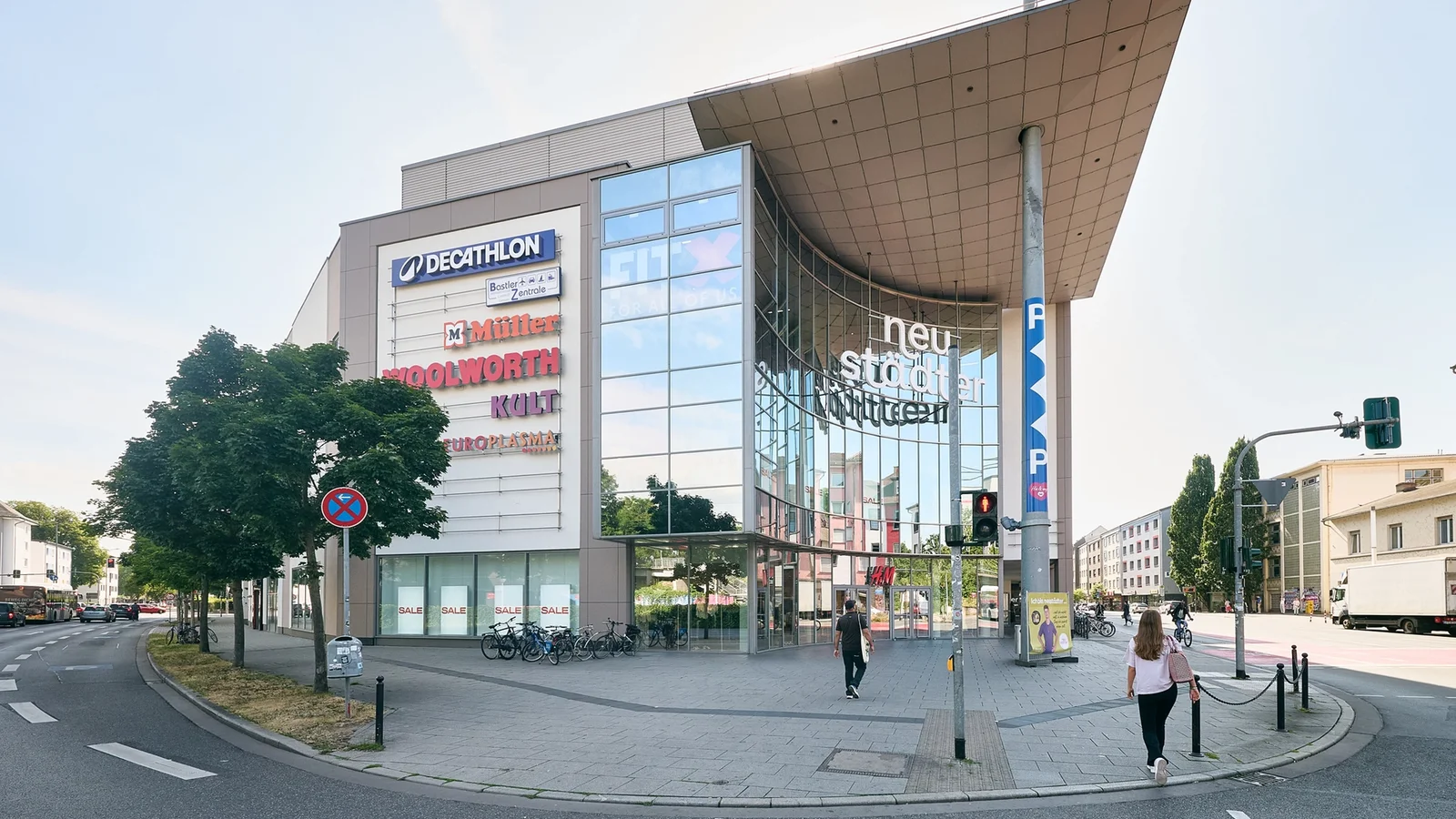 Blick auf das urbane Versorgungszentrum "neustädter" in Gießen