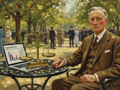 Mann mit Waage und Laptop (Kapitalkonto); Ertragsteuerliche Behandlung von Provisionserstattungen bei Beteiligungen.