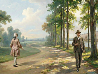 Spaziergänger im Park