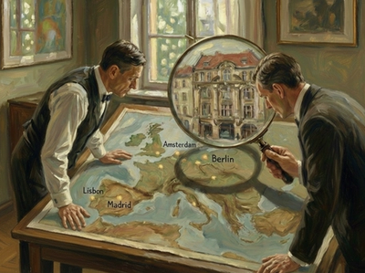 Immobilieninvestoren betrachten Europa-Karte