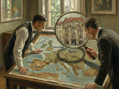 Immobilieninvestoren betrachten Europa-Karte