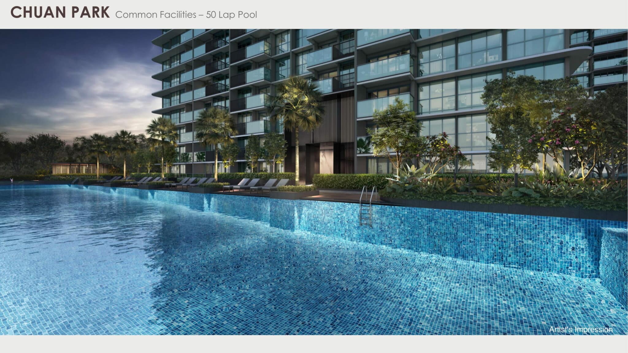 Chuan Park perspective illustration - pool