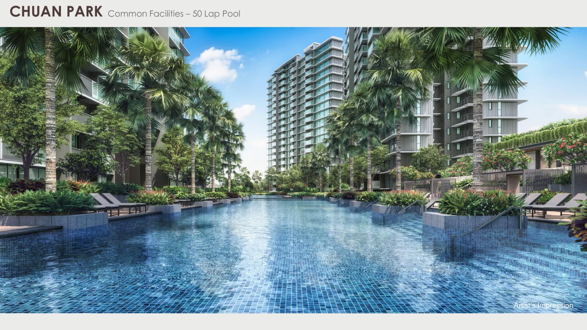 Chuan Park perspective illustration - pool