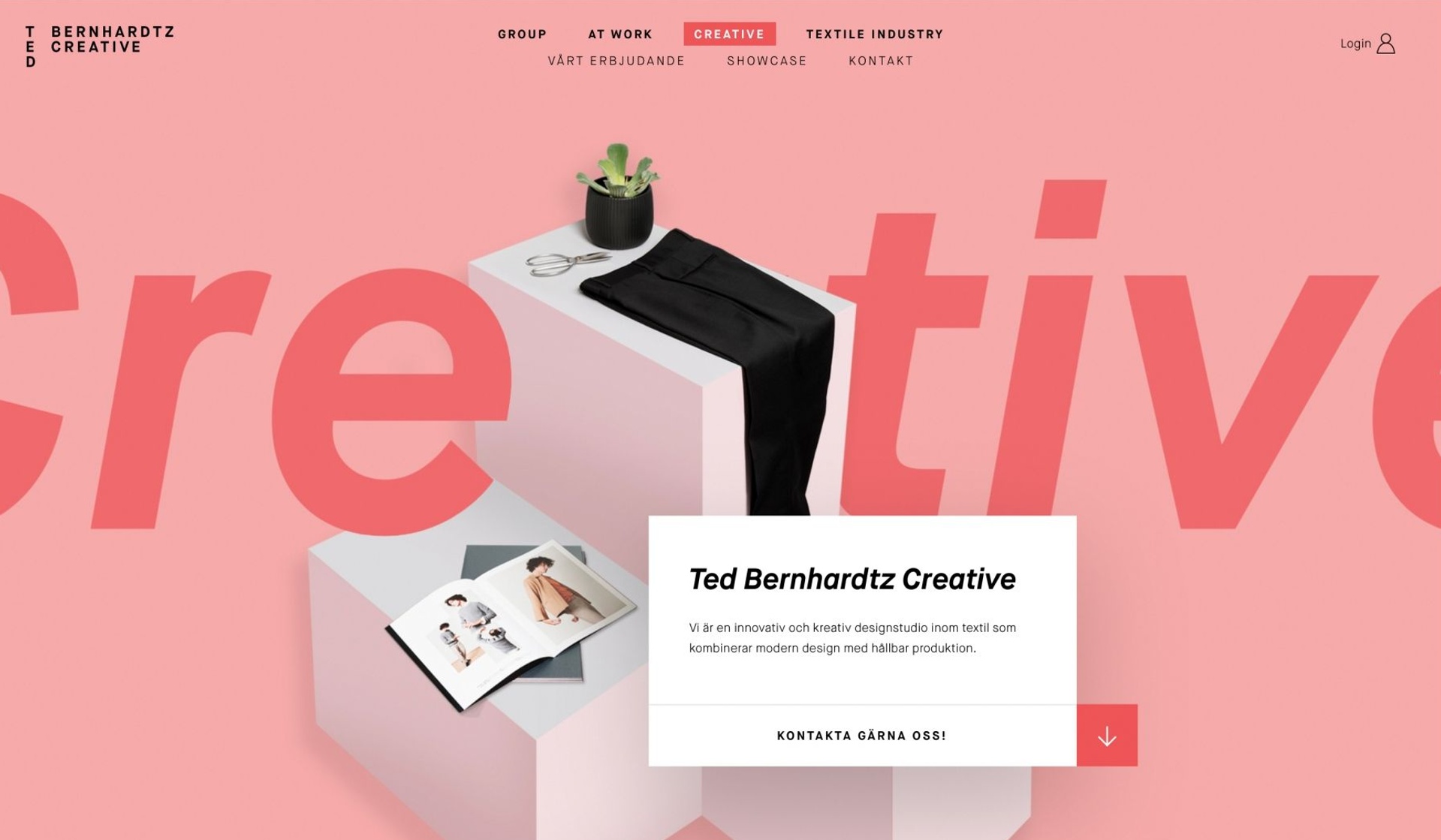 Startsida för Ted Bernhardtz creative.