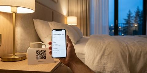 Hotell: en rumskorts-QR som ändras genom dygnet