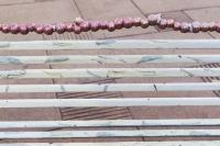 Open Mouth, 2019
Cast aluminum, bronze and iron (16 benches and 10 ‚bones‘, one wax Koenig sphere, styrofoam and string)
Each of 16: 57 x 139,5 x 67,5 cm (Detail) (undefined), Nancy Lupo, Pershing Square, Los Angeles