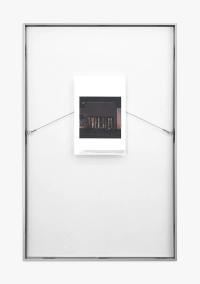 Sb Fuller, /p_fntn, 2012/2018, glass, aluminum, wire, archival document of single-discharge public fountain, 130 × 84.2 × 3.3 cm (undefined), undefined, Jan Kaps, Cologne