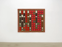 Embroidered quilt with hebe tiger moths, opium poppy flowers and flutes (2022), Daniel Dewar & Grégory Gicquel, Jan Kaps, Cologne