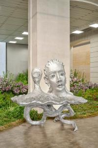 Jean-Marie Appriou, Fire on the Sea, 2021, patinated aluminium, glass (undefined), Jean-Marie Appriou, Lafayette Anticipations, Paris