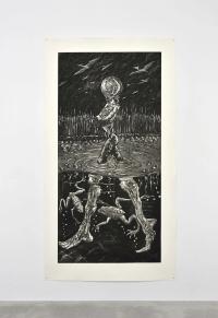 Reeds moon, 2019, Etching, 230 × 130 cm (undefined), Jean-Marie Appriou, Le Consortium, Dijon